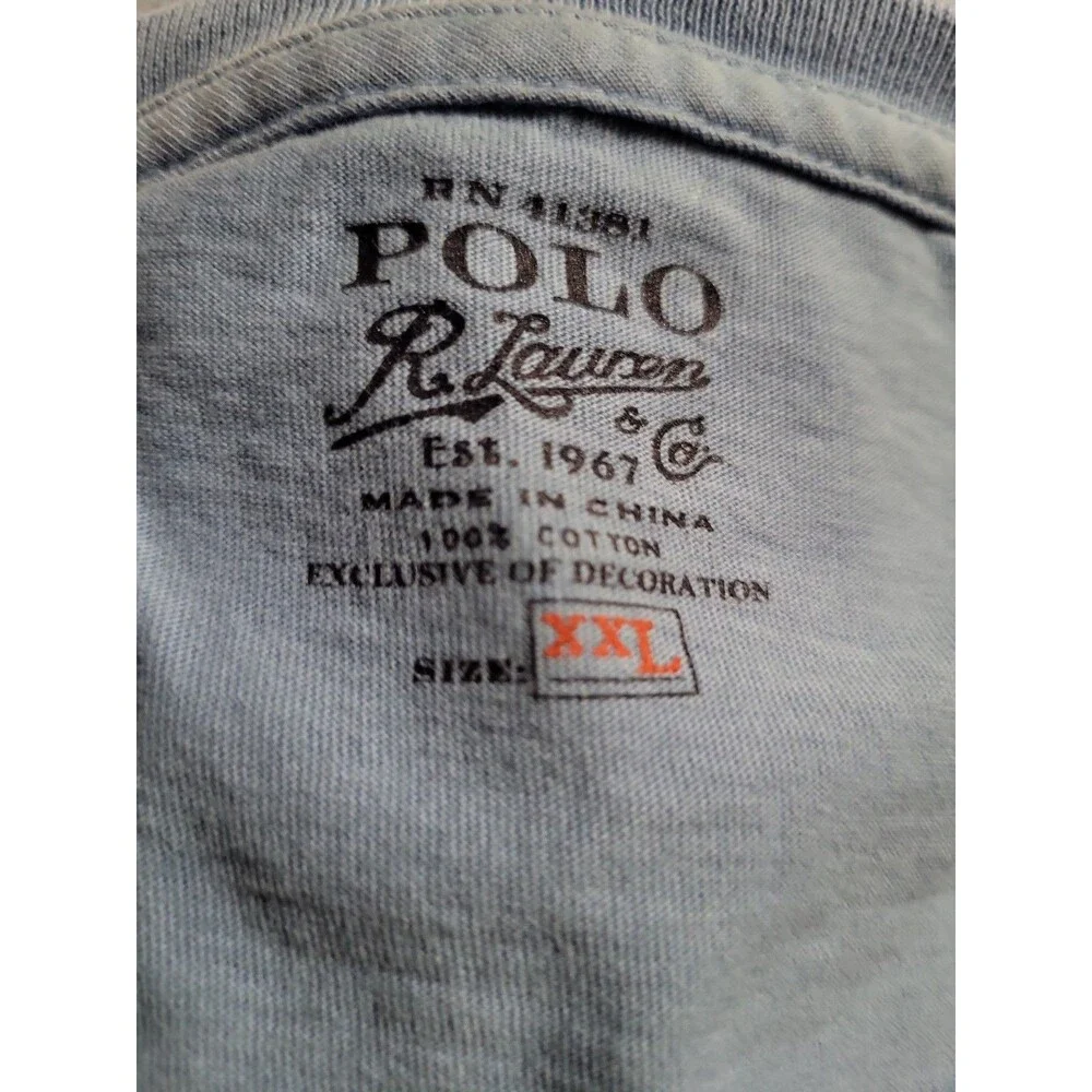 (#17) Polo By Ralph Lauren Polo V Neck T- Shirt Blue Short Sleeve Size Men's XXL